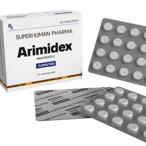Arimidex 0.5 mg  SuperHuman Pharma: Inibitore dell'aromatasi, utilizzato per ridurre i livelli di estrogeni nel corpo