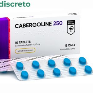 Confezione di Cabergolina 250 (Dostinex) da 0,25 mg con 10 compresse, prodotto da Hilma Biocare