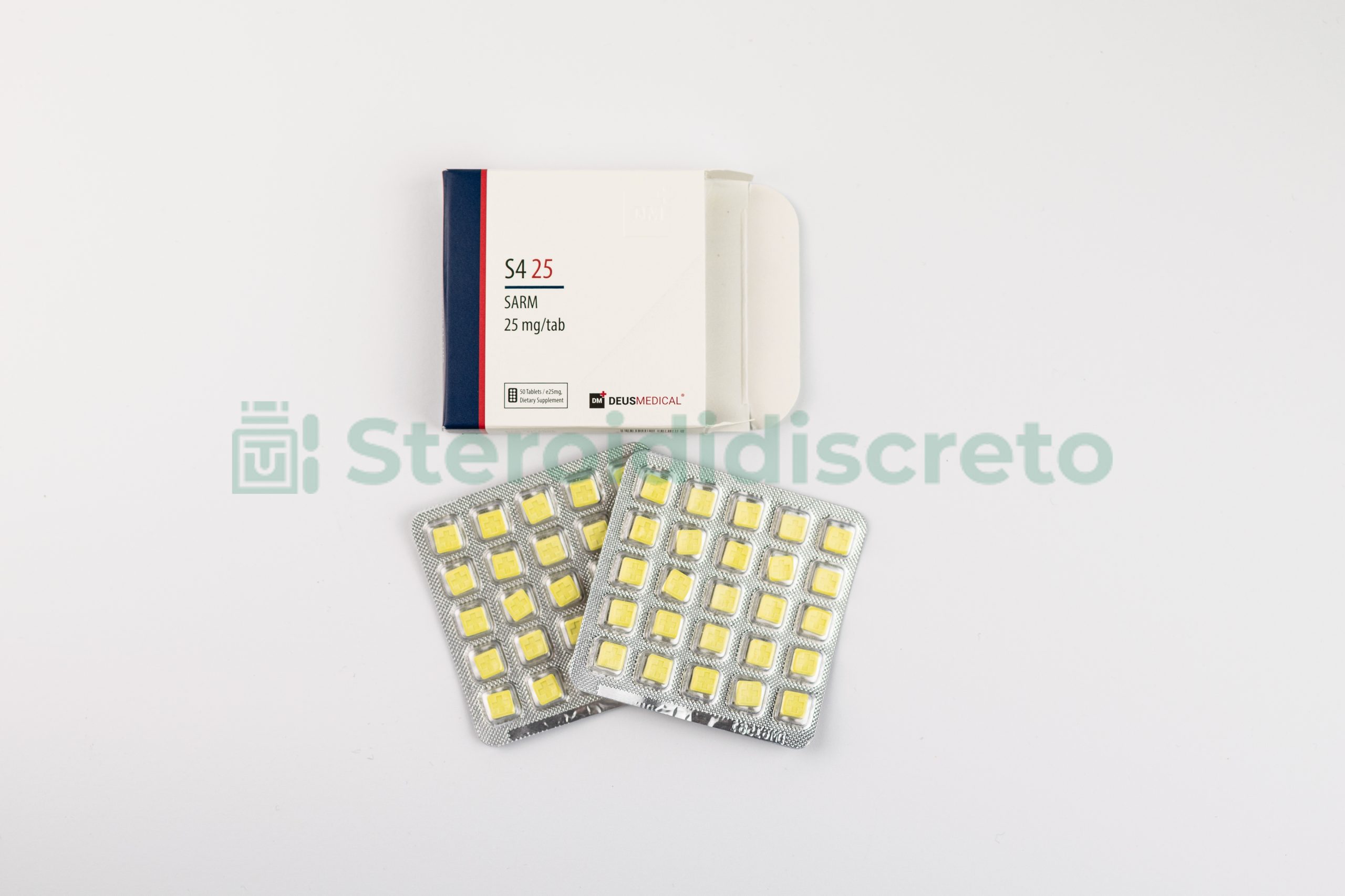 S4 25 (Andarine) Deus Medical, un modulatore selettivo del recettore degli androgeni, in compresse da 25 mg, utilizzato per la perdita di grasso e l'aumento della massa muscolare