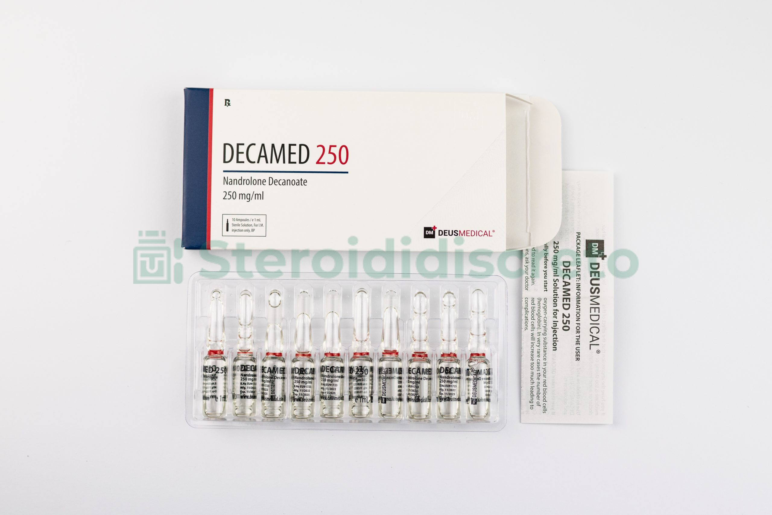 DECAMED 250 (Nandrolone Decanoato), 250mg/ml, prodotto da Deus Medical, un potente steroide anabolizzante utilizzato per aumentare la massa muscolare e migliorare il recupero