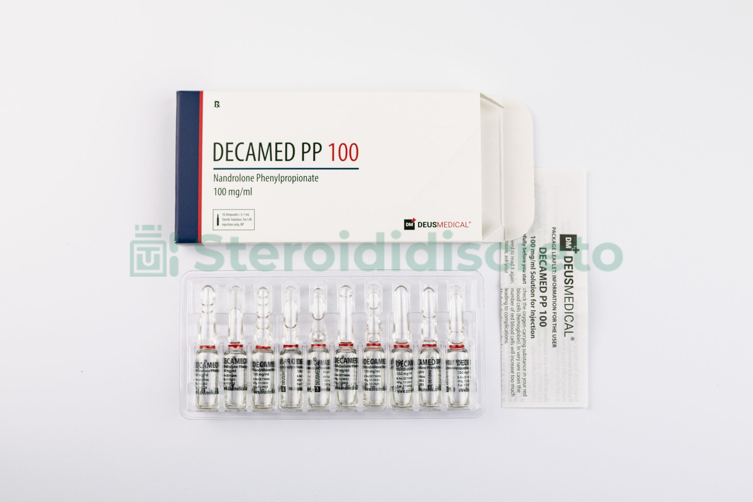 DECAMED PP 100 (Nandrolone Fenilpropionato), 100mg/ml, prodotto da Deus Medical, uno steroide anabolizzante noto per il suo rapido effetto di costruzione muscolare e miglioramento della performance