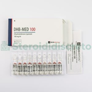 DHB-MED 100 (Dihydroboldenone Cypionate), 100mg/ml, prodotto da Deus Medical, uno steroide anabolizzante progettato per aumentare la massa muscolare magra e migliorare le prestazioni atletiche