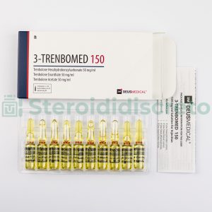 3-TRENBOMED 150 (Trenobolone Mix), 150mg/ml, prodotto da Deus Medical, una combinazione di vari esteri di trenbolone per migliorare la massa muscolare e le prestazioni atletiche