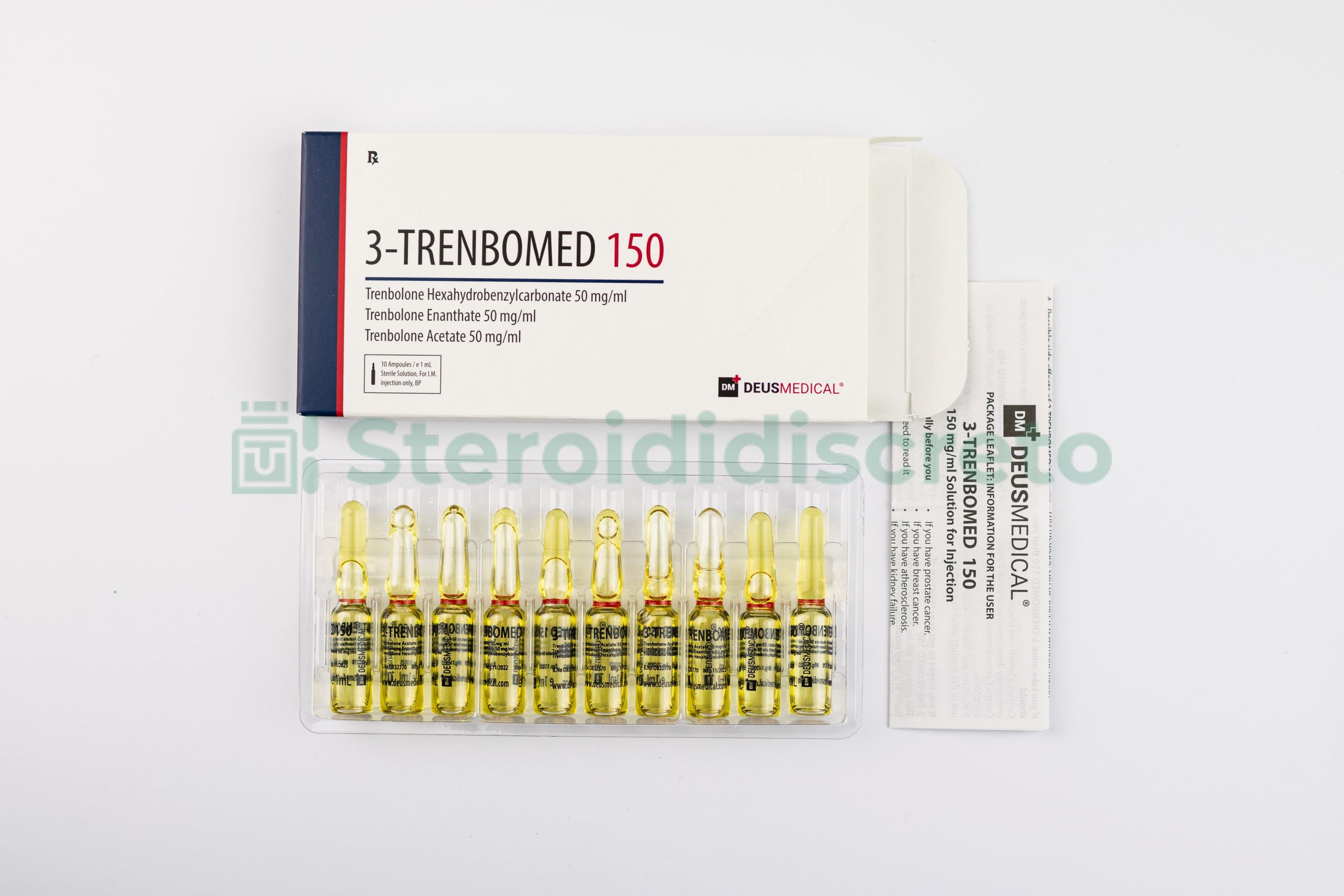 3-TRENBOMED 150 (Trenobolone Mix), 150mg/ml, prodotto da Deus Medical, una combinazione di vari esteri di trenbolone per migliorare la massa muscolare e le prestazioni atletiche