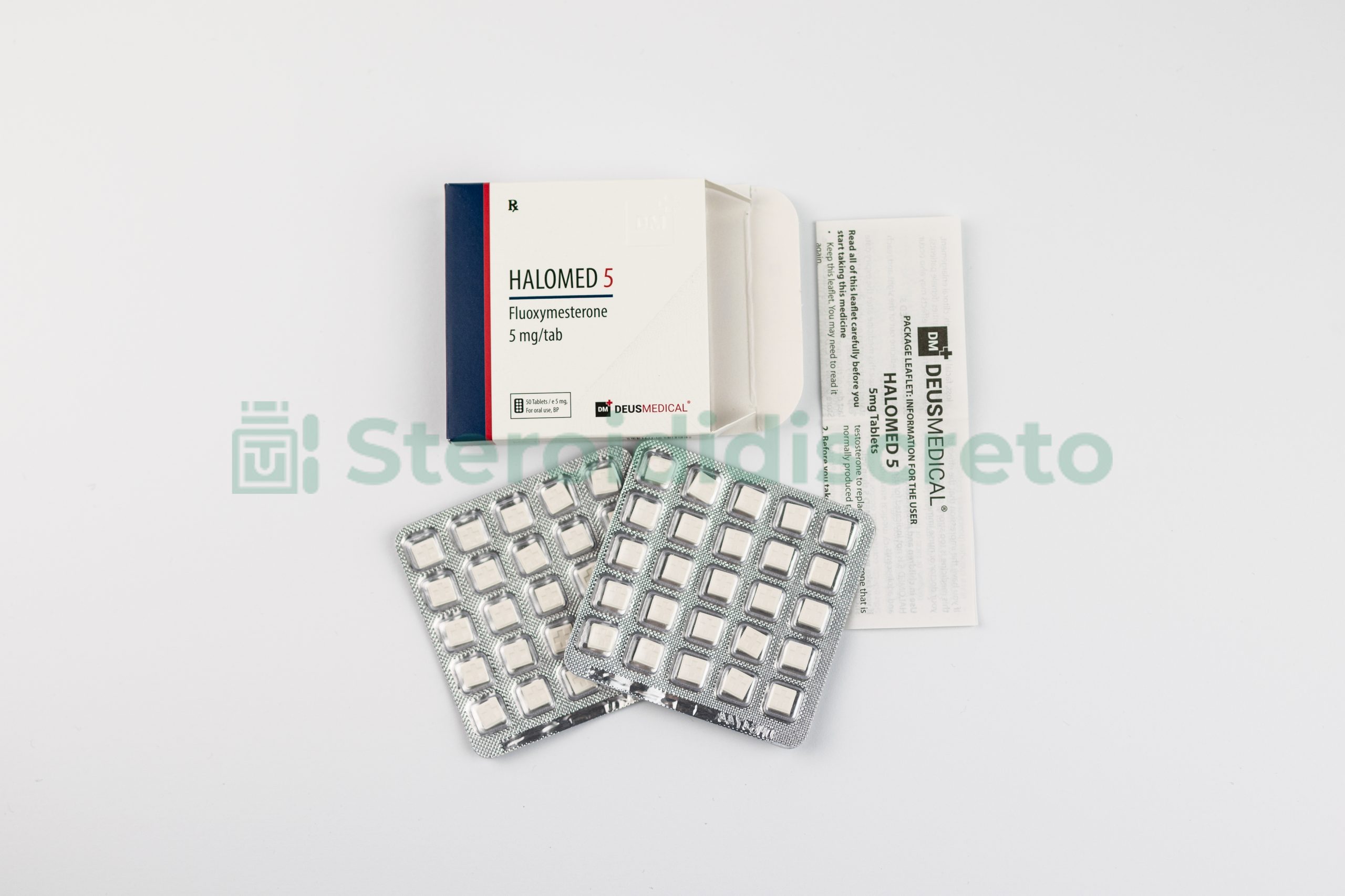 HALOMED 5 (Fluoxymesterone) 5mg/Tab, prodotto da Deus Medical, un steroide anabolizzante utilizzato per aumentare la massa muscolare e migliorare le prestazioni atletiche