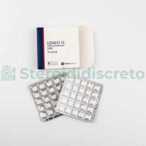 LGD4033 10 (Ligandrol) 10mg/Tab, prodotto da Deus Medical, modulatore selettivo del recettore degli androgeni (SARM) utilizzato per aumentare la massa muscolare e migliorare la forza fisica