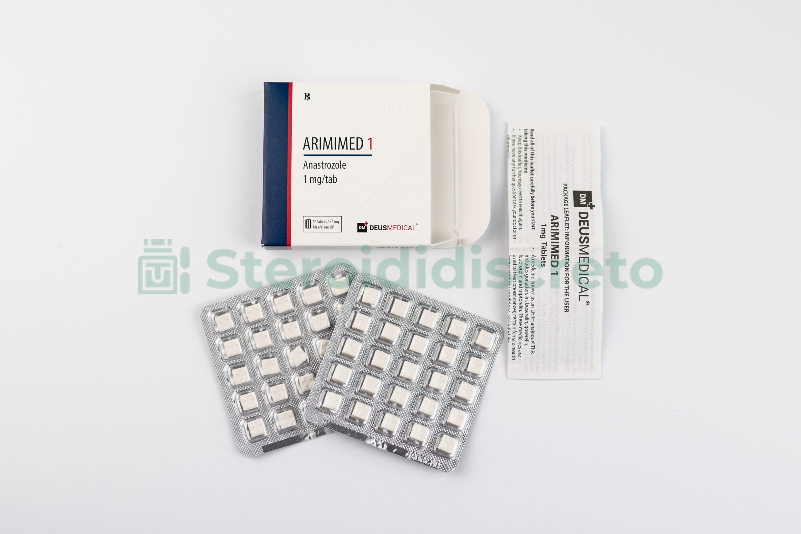 ARIMIMED 1 (Anastrozole) 1mg/Tab, prodotto da Deus Medical, farmaco antiestrogenico usato per il trattamento del cancro al seno nelle donne in postmenopausa