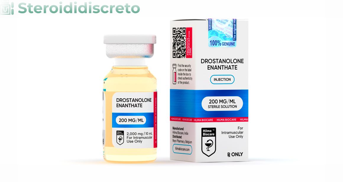 Fiala da 10 ml di enantato di drostanolone con un dosaggio di 250 mg/ml di Hilma Biocare