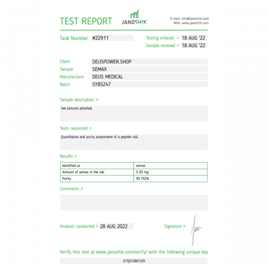 SEMAX (Semax Heptapeptide) Deus Medical